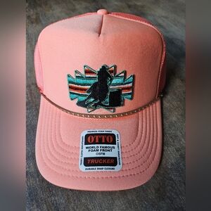 NWT OTTO  Salmon Peach Snapback Hat with Horse Barrel Racer Embroidered Patch